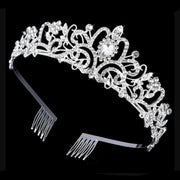 handmade rhinestone pearl tiara, view 2 - MRSLM