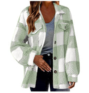 Women's fluffy lamb fleece button jacket - MRSLM