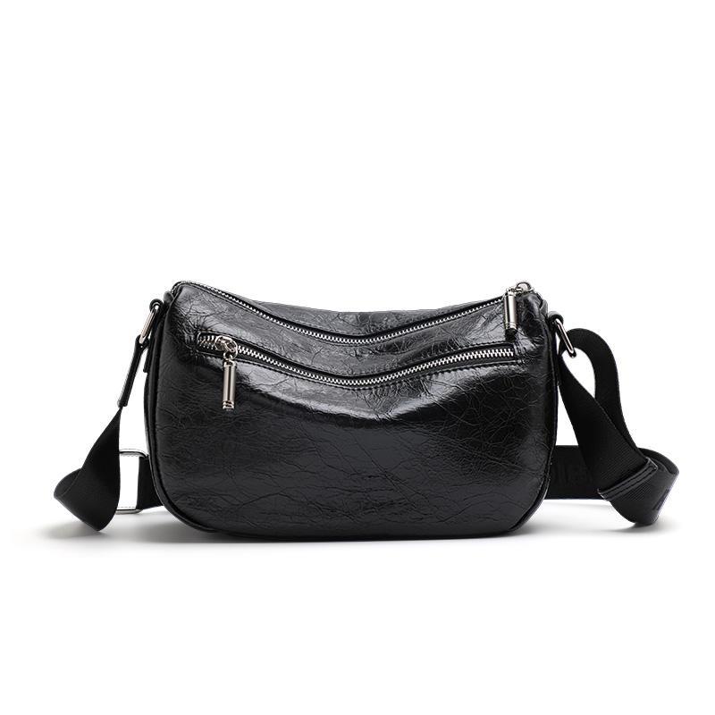 pleated leather crossbody bag, view 7 - MRSLM