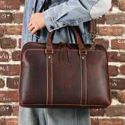 men's cowhide messenger briefcase, view 2 - MRSLM