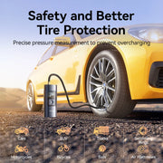 portable 30w car tire inflator with double cylinder air pump, view 5 - MRSLM