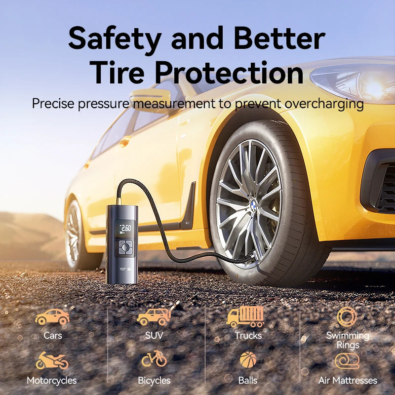 portable 30w car tire inflator with double cylinder air pump, view 5 - MRSLM