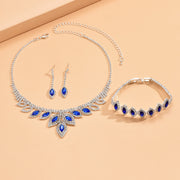 Marquise crystal necklace, earrings and bracelet set, view 3 - MRSLM