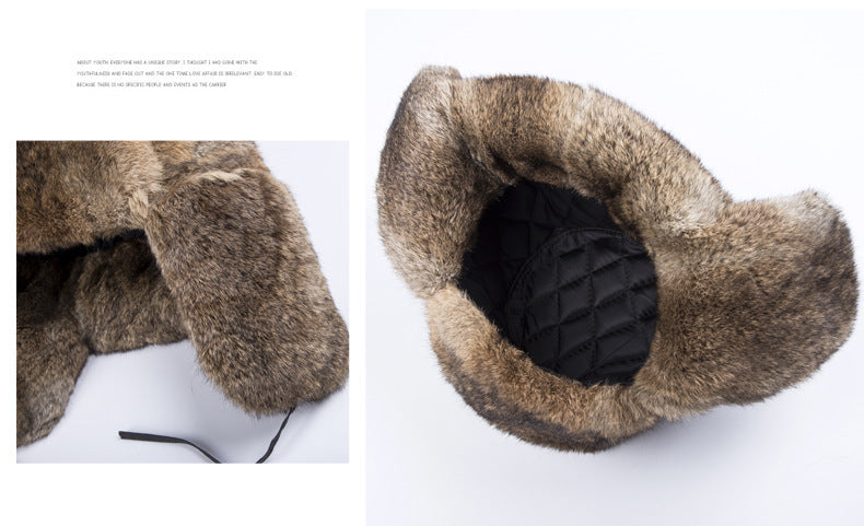 Rabbit fur winter hat, view 10 - MRSLM