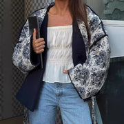 women's printed lace-up jacket, view 3 - MRSLM