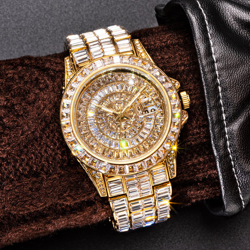 men's zircon luminous calendar quartz watch - MRSLM