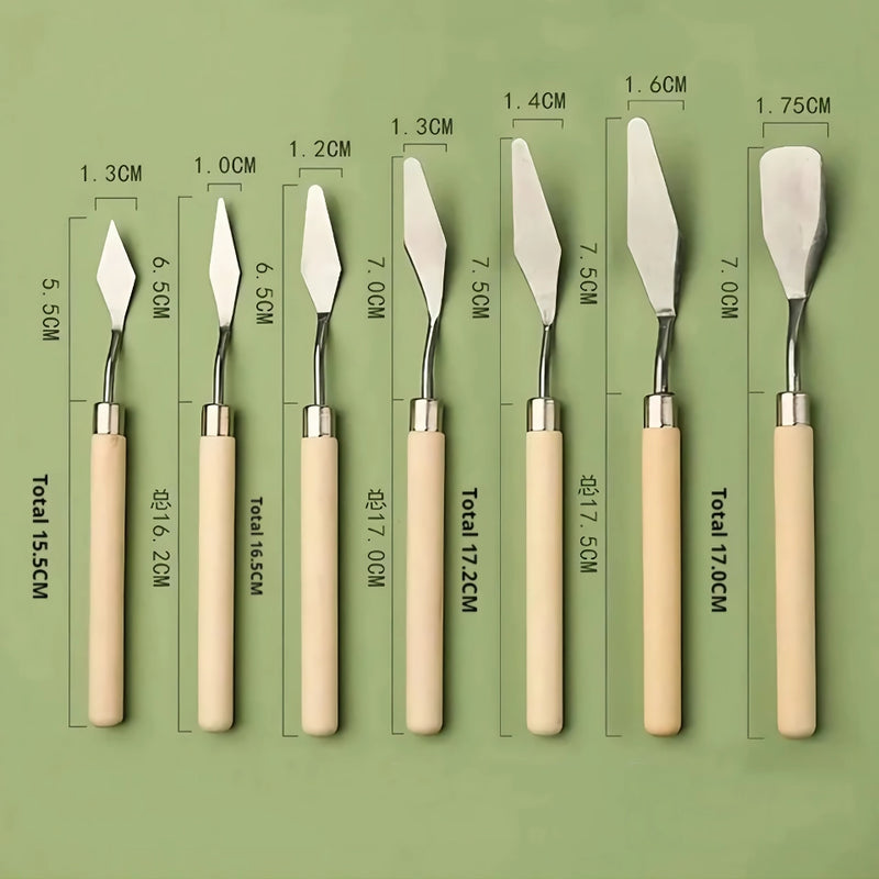7-piece stainless steel painting knife set, view 9 - MRSLM