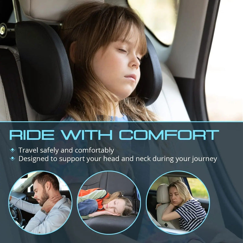 adjustable car seat headrest pillow, view 11 - MRSLM