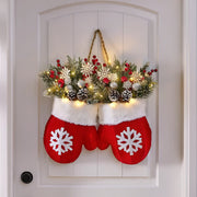 Christmas mitten door wreath - MRSLM