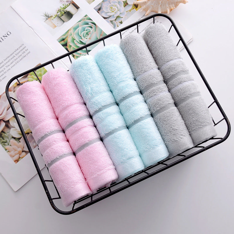 thick striped cotton face and hand towel, view 6 - MRSLM