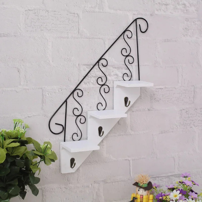 scandinavian iron hanging hook shelf, view 2 - MRSLM