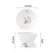 elevated ceramic cat bowl, view 4 - MRSLM