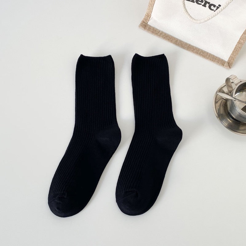 Retro solid color cotton socks, view 5 - MRSLM