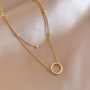double layer pendant necklace, view 7 - MRSLM