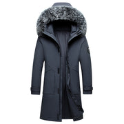 men's hooded mid-length down jacket - MRSLM