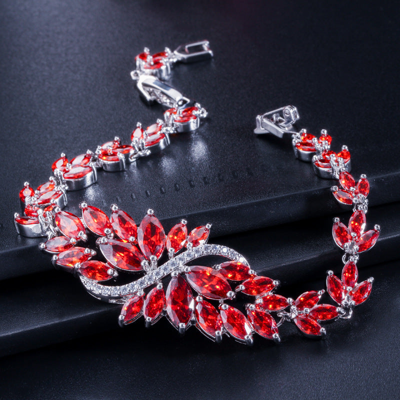 women's flower zircon bracelet, view 8 - MRSLM