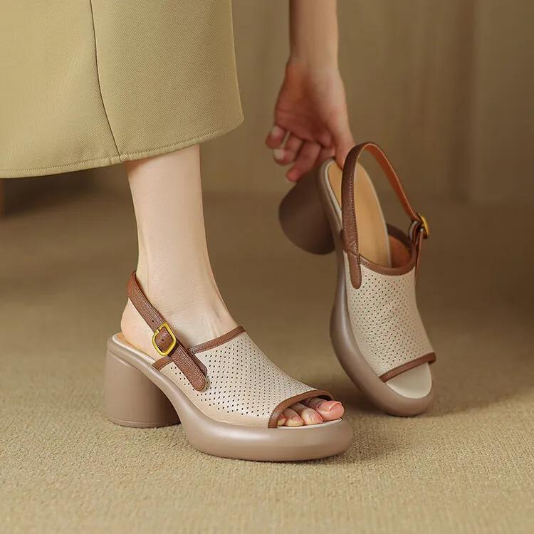 sheepskin platform sandals - MRSLM