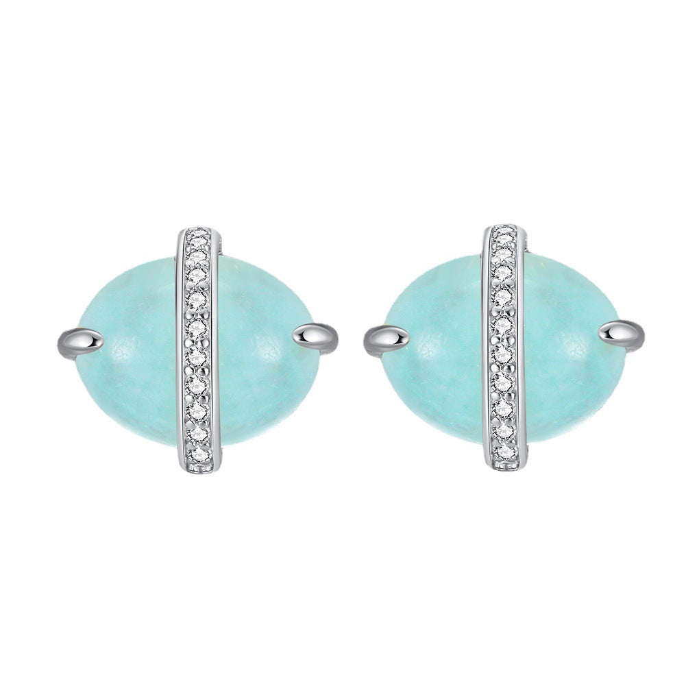 Sterling Silver Oval Stud Earrings