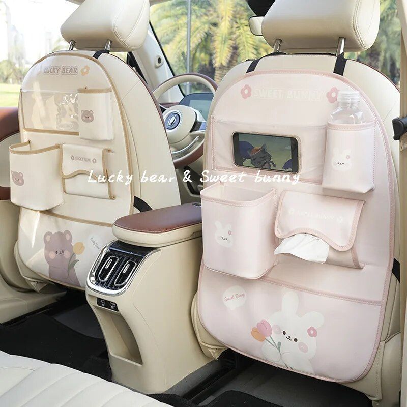 bear car seat organizer with kick mat, view 7 - MRSLM