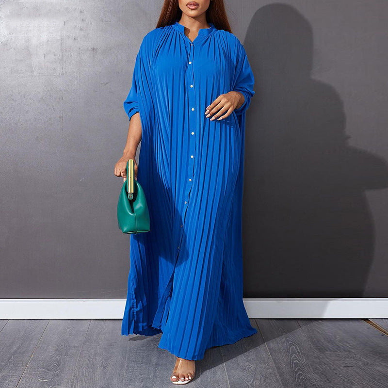 loose single-breasted pleated cardigan dress, view 6 - MRSLM