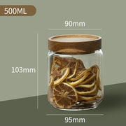 Wood lid glass airtight canisters, view 6 - MRSLM