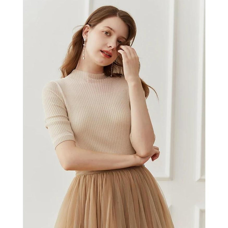 half sleeve knitted top, view 14 - MRSLM