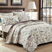 Pure cotton three-piece floral bedding set - MRSLM