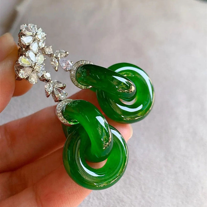 s925 silver double ring earrings - MRSLM