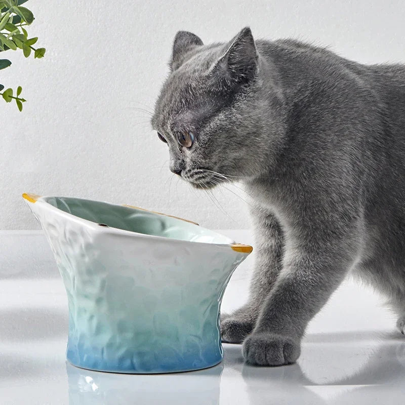 fish-shaped ceramic pet feeding bowl - MRSLM