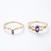 gold tone zircon crown ring, view 4 - MRSLM