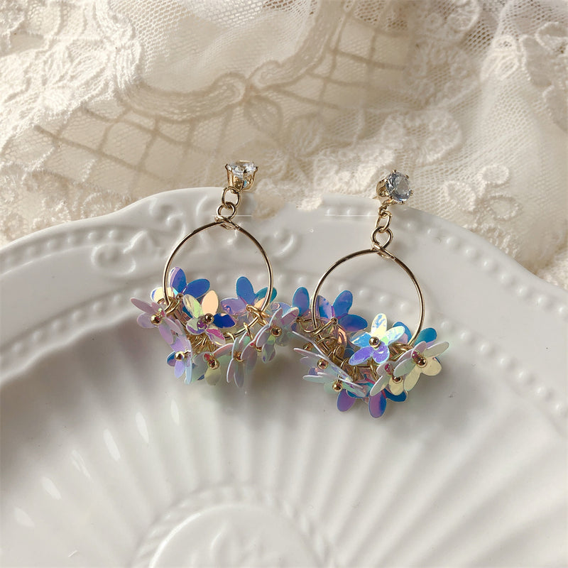 handmade blue fairy tale earrings, view 5 - MRSLM