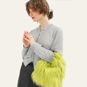 faux fur bucket bag, view 6 - MRSLM