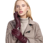 Ladies sheepskin velvet-lined gloves, view 3 - MRSLM