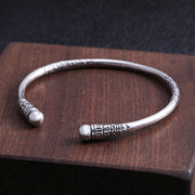 silver hoop stick bangle, view 3 - MRSLM