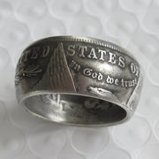antique morgan dollar coin ring, view 3 - MRSLM
