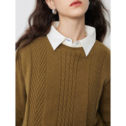 Women's twisted pattern pullover sweater, view 7 - MRSLM