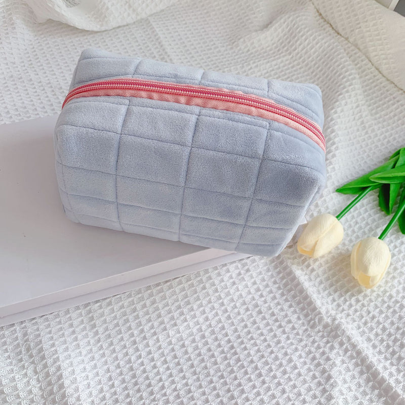 plush fur cosmetic bag, view 2 - MRSLM