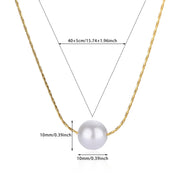 minimalist simulated pearl necklace, view 7 - MRSLM