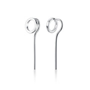 geometric round hollow silver earrings, view 4 - MRSLM