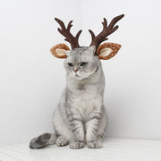 Plush Christmas reindeer antler headband for dogs and cats, view 5 - MRSLM