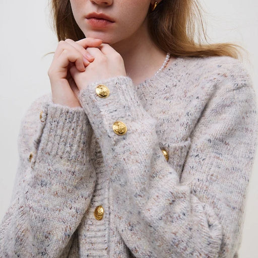 women's short knitted cardigan, view 2 - MRSLM