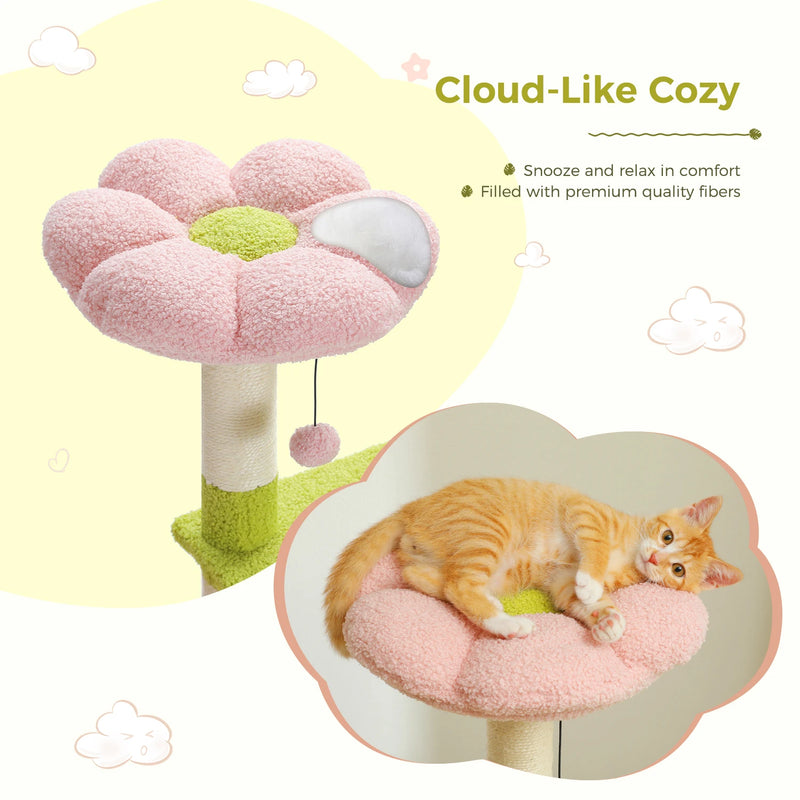 multi-level cat tree with hammock, view 8 - MRSLM
