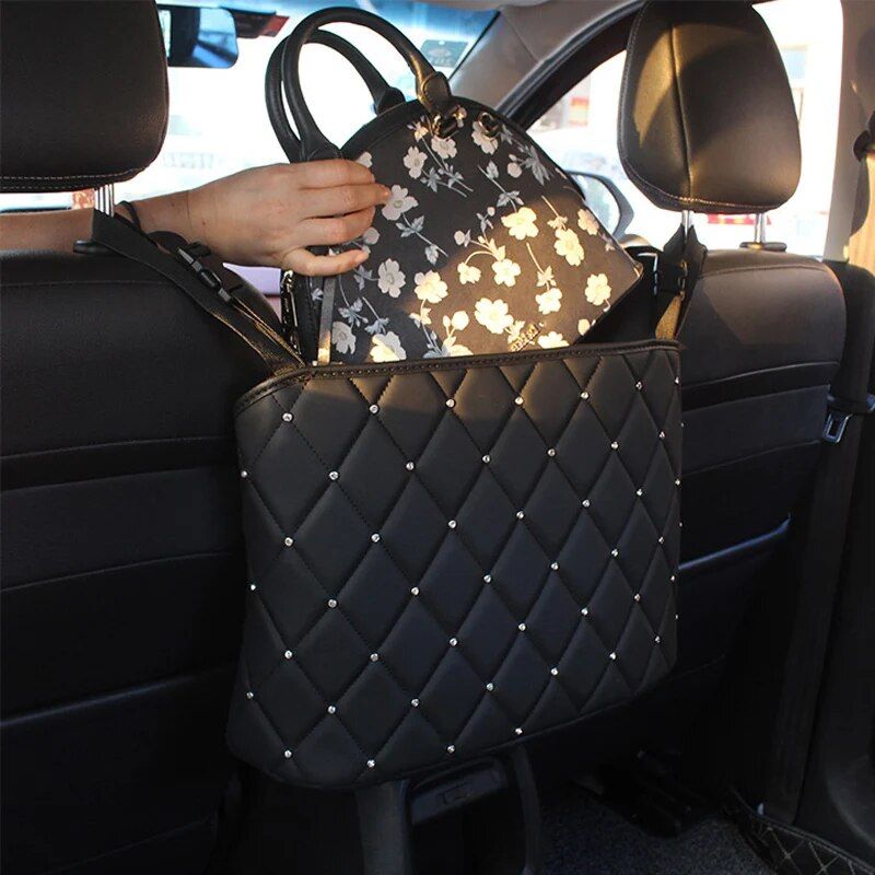 crystal rhinestone car seat organizer, view 8 - MRSLM