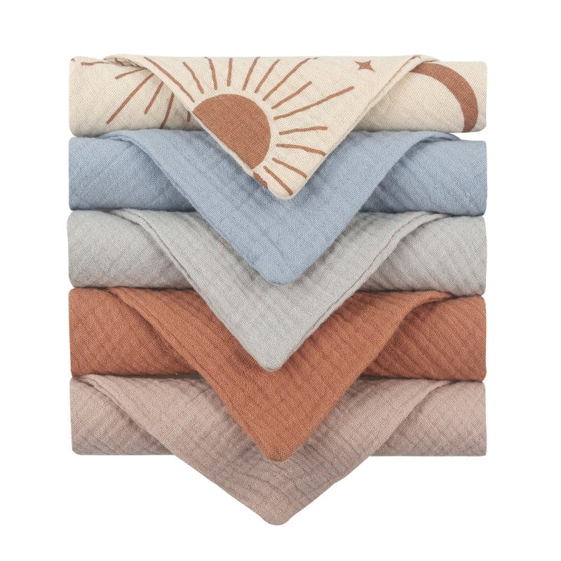 gauze cotton baby washcloths, view 3 - MRSLM