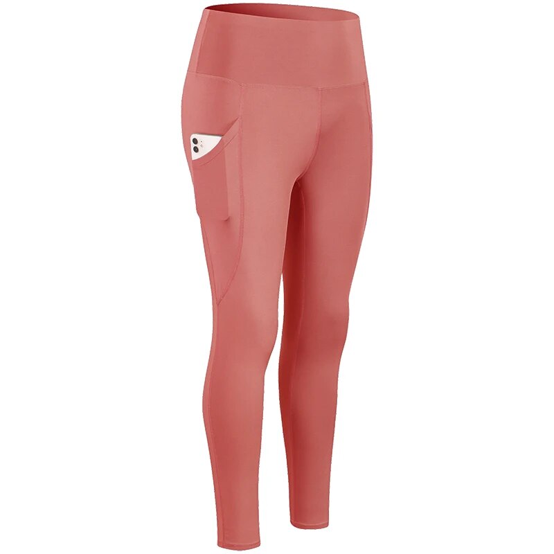 high-waist yoga leggings with pockets, view 4 - MRSLM