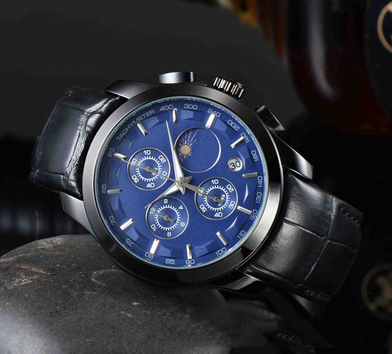 men's six-hand calendar quartz watch, view 2 - MRSLM