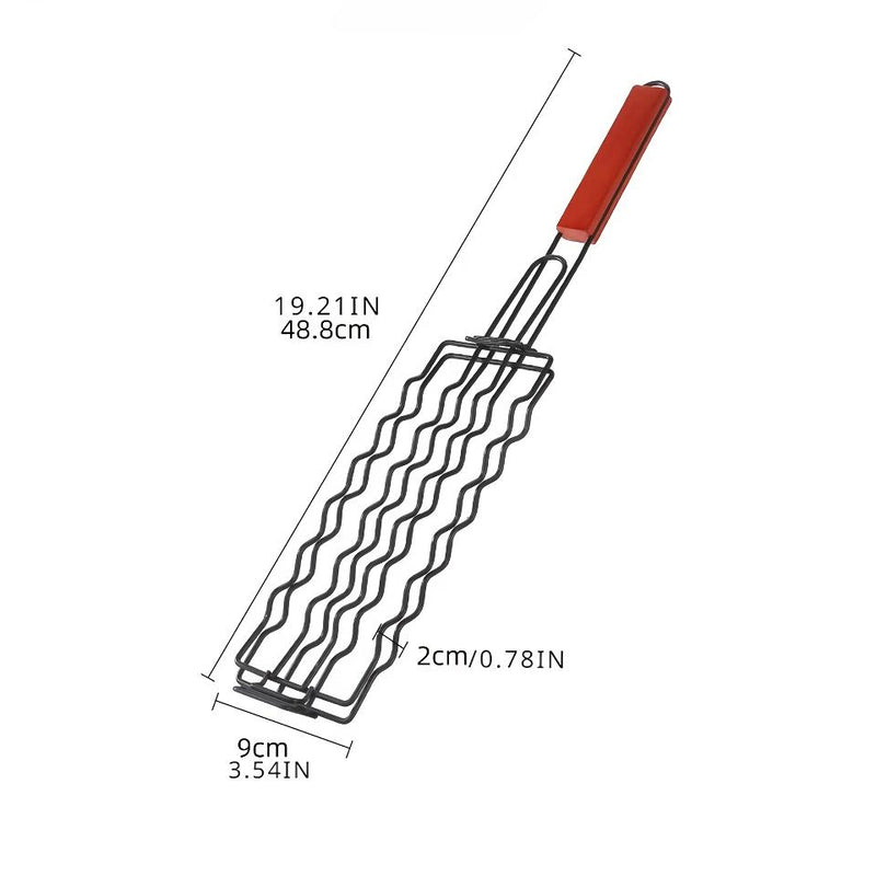 stainless steel BBQ hot dog grill basket, view 10 - MRSLM
