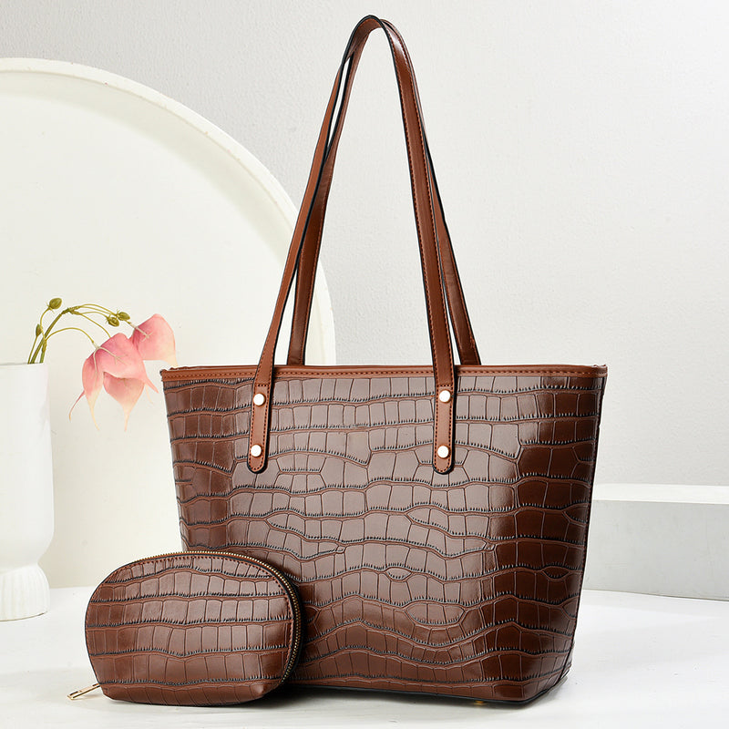vintage PU tote bag for women, view 4 - MRSLM