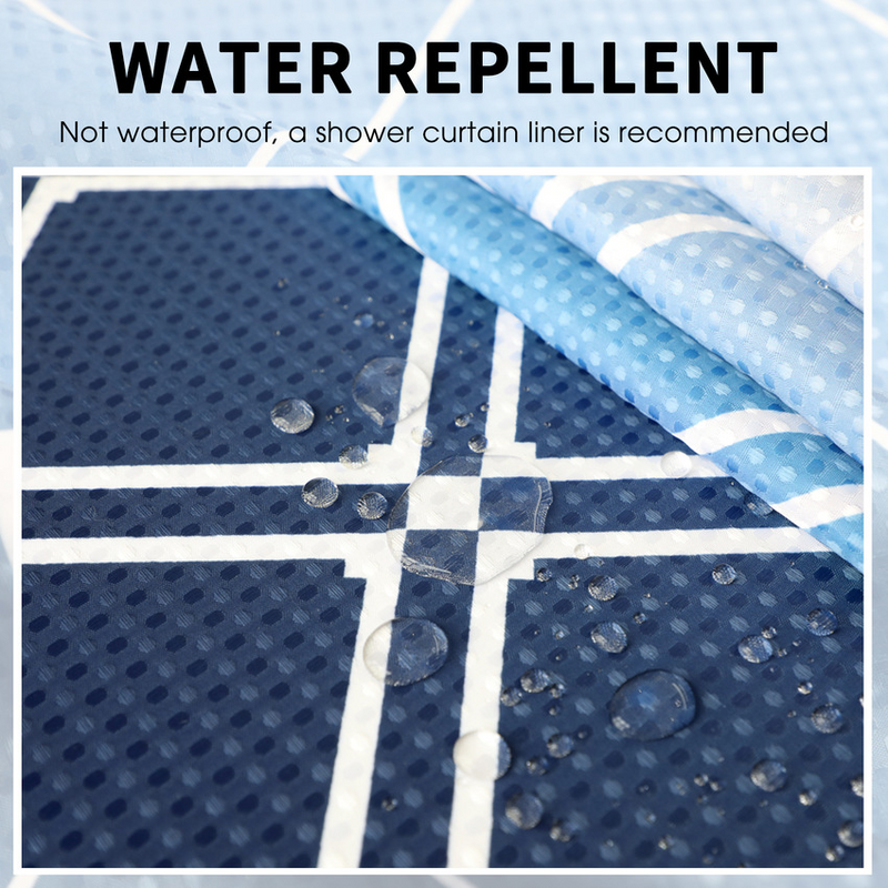 Geometric gradient waterproof shower curtain, view 10 - MRSLM