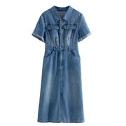 denim blue shirt dress, view 7 - MRSLM